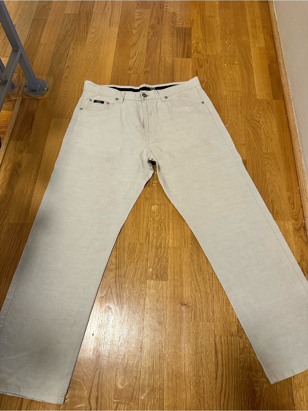 Men's Tan Linen Pants -Hugo Boss